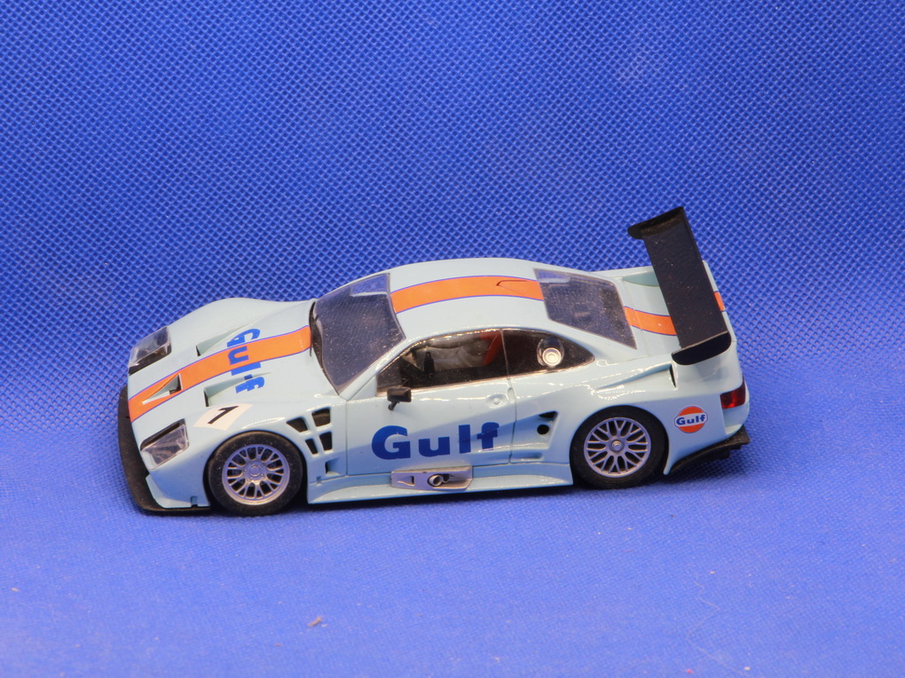 Slotcars66 Lister Storm 1/32nd scale slot car by Fly Car Model - Fly Kit blue #1 Gulf  